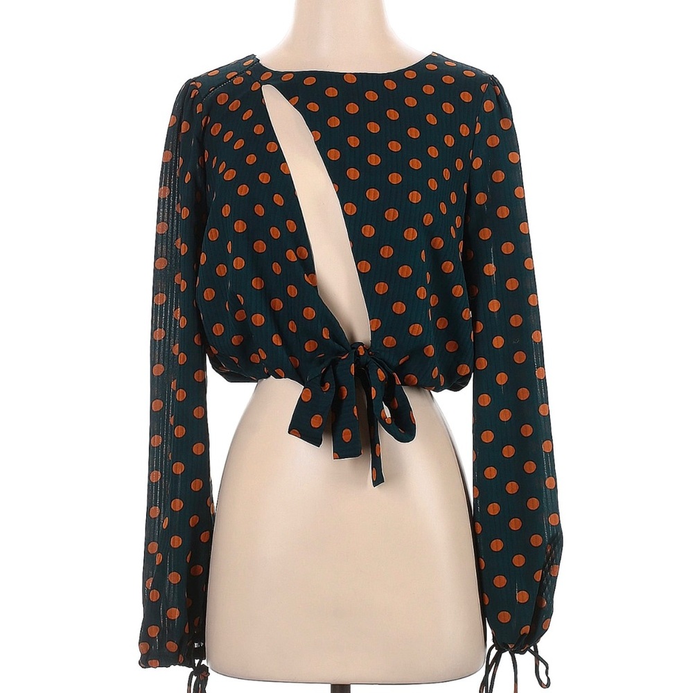 House of Harlow x REVOLVE Ali Top Navy & Rust Orange Polka Dots